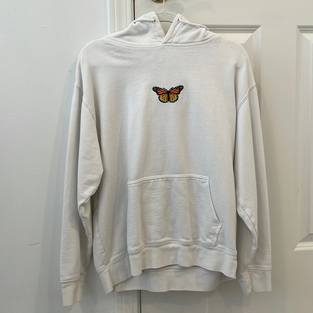 Brandy Melville White Butterfly Hoodie
